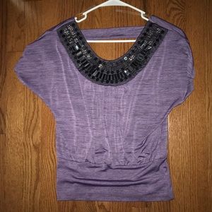 Purple top with beads